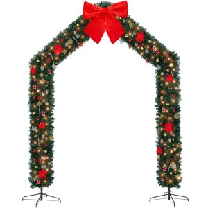 Christmas Artificial Tree Archway Decoration, Realistic PVC Holiday Tree Arch Frame For Outdoor Indoor Room Festival Party Wedding Garden, Roof Top