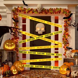 2 Rolls Halloween Decorations Caution Tape 1.9in 82ft Safety Warning Tape Do Not Enter Tape Halloween Fright Warning Strip Hazard Barricade Tape  For Party Decorations And Danger Areas