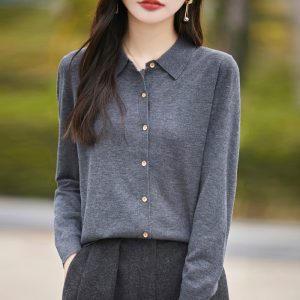 Polo Collar Short Jacket Female Winter