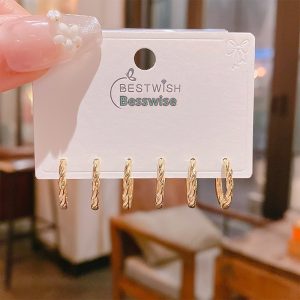 Smooth Geometric Circle Zircon Ring Ear Buckle