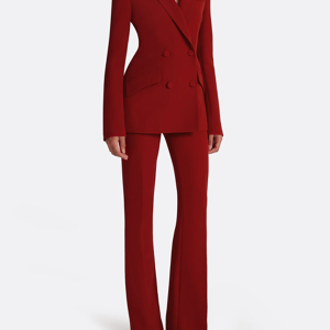 Red Double-Breasted Blazer And Trousers 2-Piece Suit