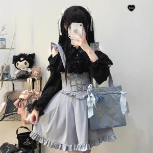 Top And Skirt Shirt High Waist Mid-length Dress Set Two-piece Set