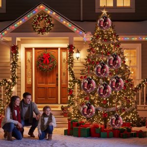 6PCS Set Christmas Glass Ball Ornaments Hanging Decorations For Holiday Tree Parties Ornaments FBA Shipment