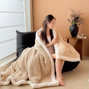 Waffle Jacquard Double-sided Thickened Office Nap Blanket