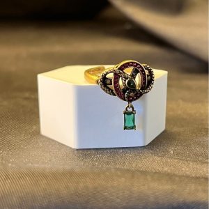 Xiao Vintage Snake Electroplated Black Gold Ring