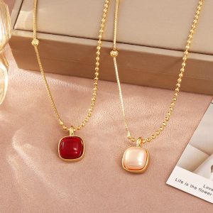 Light Luxury Square Sugar Pearl Necklace For Women