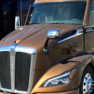 Right Chrome Hood Mirrors For Kenworth T680 , Peterbilt 579 587 W,Mounting Kit