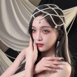 Vintage And Versatile Bridal Water Droplet Imitation Pearl Headpiece