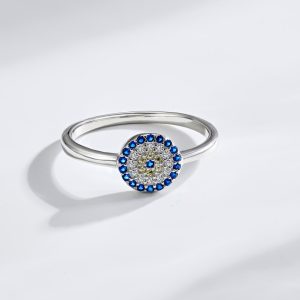 Women's Fashion S925 Sterling Silver Blue Eye Ring