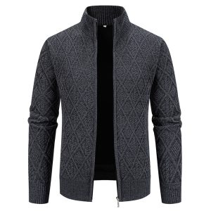 Korean Autumn And Winter Trendy Casual Fashion Stand-up Collar Cardigan Coat Men
