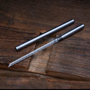 Portable Fruit Knife And Tea Knife, Longquan Laser-Patterned Overlord Tea Knife, Toy And Metal Ornament For Tea Ceremony