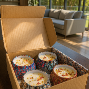 Decorative Floral Scented Tin Candles