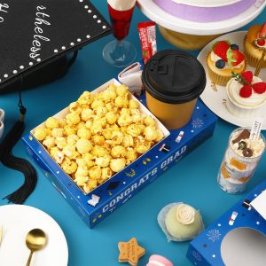 36 Pcs Graduation Movie Night Snack Trays Graduation Dessert Plates Candy Popcorn French Fries Graduation Movie Boxes For Snacks Tray Party Supplies