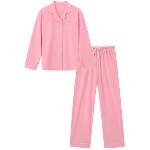 RONGTAI Cotton Womens Pajama Sets Comfy Fall Winter Pajama Set Long Sleeve Sleepwear 2 Pcs Pjs Nightwear S-XXL