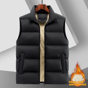 Warm Stand Collar Casual Sleeveless Waistcoat Top For Men