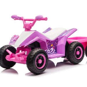 6V Battery Powered Kids Electric Vehicle, Kids Ride On ATV, 4 Wheeler Quad W Headlights, MP3, USB, Volume Control, Large Seat, Electric Ride On Toys Best Gifts For Age 3-6 Years Old