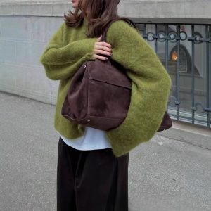 Retro Lazy Style Soft Glutinous Round-neck Comfortable Fashion Sweater