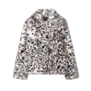 Women's Printed Faux Fur Jacket Coat