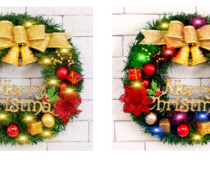 Christmas Ball Wreath Door Wall Hanging Ornament Party Xmas New Year Decor
