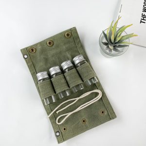 Outdoor Picnic Plastic Cutlery Set With Napkin Canned Canvas Spice Storage Kit