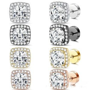 Women's Diamond Square Bag Earrings