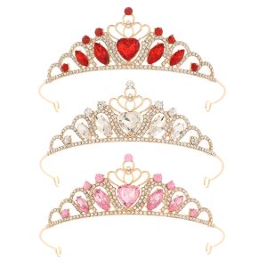 Children Crystal Crown Accessories Ballet Performance Diamond Updo Headband