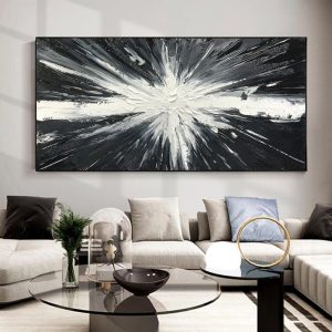High-Quality Black And White Texture Living Room Decoration Painting Handmade Oil Painting On Canvas Abstract Wall Picture