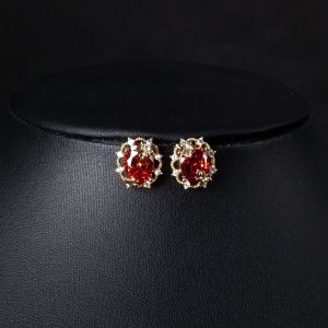 High-grade Red Maple Leaf Earrings Necklace Elegance Retro Simple
