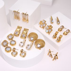 Zircon Stainless Steel Luxury Earrings