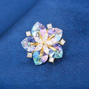 Light Luxury High-grade Super Shiny Snowflake Personality Corsage Suit Jacket Elegant Pin