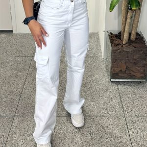 White Overalls Three-dimensional Pocket Trendy All-matching