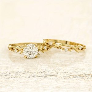 Proposal Diamond Ring Women's Rose Gold Simulation Diamond Couple Rings