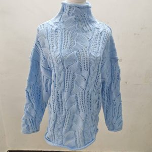 Star Same Style Solid Color Half Hollow Out Sweater