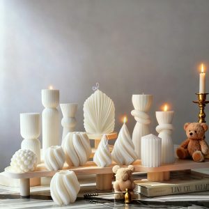 White Aromatherapy Candle Atmosphere Decoration Geometric Shape Candle