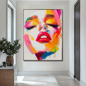 Handmade Oil Painting Canvas Wall Art Decoration Modern Abstract Knife Drawing  Human Face For Home Living Room Decor Rolled Frameless Unstretched Painting