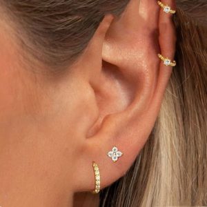Women's Zircon Earrings Rhinestone-encrusted Stud Earrings Bone Nail