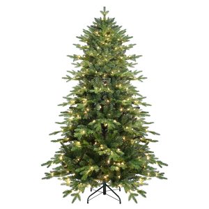 Artificial 4ft Green Christmas Tree With 1071 PE PVC Mixed Branch Tips, 150L Warm White Led, Steel Wire, Hinged Premium & Foldable Base For Indoor Holiday Decorating