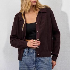 Women's V-neck Casual Fashionable Knitted Cardigan