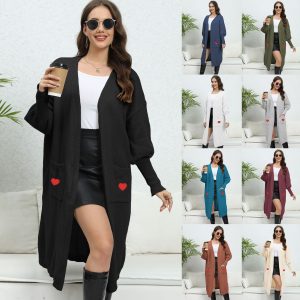 Women's Loose And Lazy Style Love Sweater Cardigan