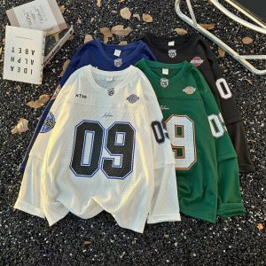 Retro American Street V-neck Long-sleeved