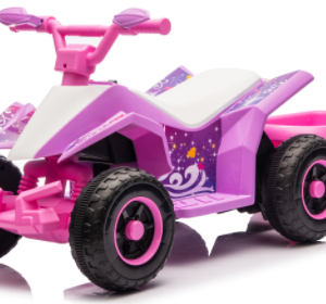 6V Battery Powered Kids Electric Vehicle, Kids Ride On ATV, 4 Wheeler Quad W Headlights, MP3, USB, Volume Control, Large Seat, Electric Ride On Toys Best Gifts For Age 3-6 Years Old