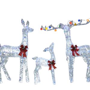 PVC Rainbow Striped Woven Reindeer Christmas Decoration Ornaments, Can Be Used Indoors And Outdoors, Gorgeous Style And Woven Craftsmanship