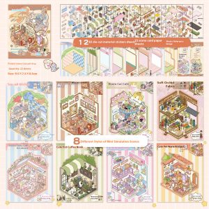 Children's Handmade 3D Stereo Cabin Cute Cartoon Mini Miniature Scene Sticker Book