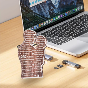 Fathers Day Presents From Daughter Heartfelt Acrylic Plaque For Dad Daddy Present Love Gift DecorSign For Desk Decoration Christmas Birthday Dads Plaque Souvenir Present IdeasFor Bonus FatherClearance