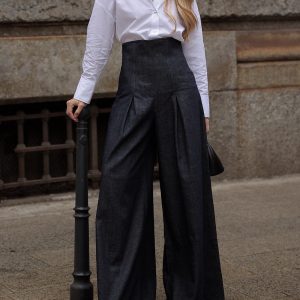 Elegant High-waist Wide-leg Jeans