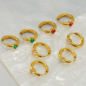 Stainless Steel 18K Gold Plating Ear Clip Earrings For Women