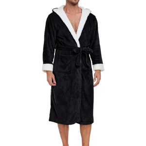 RONGTAI Ladies Long Fleece Bathrobe