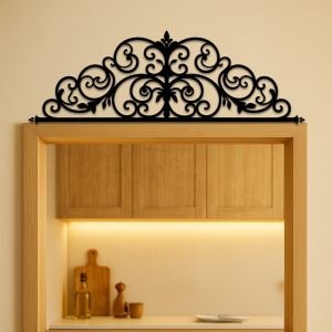 1PCS Art Deco Metal Iris Scroll Wall Hanging Must-Have Indoor Decor 20-inch