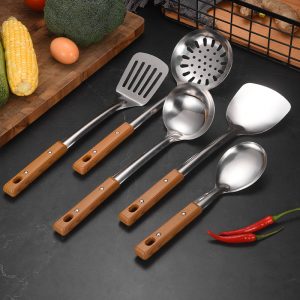 Stainless Steel Spatula Perforated Ladle Meal Spoon Stir-fry