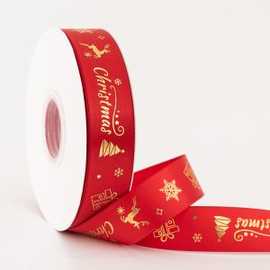 2.5cm Christmas Silk Gift Box Packaging Ribbon